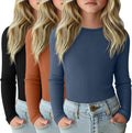LessonZoo 3 Pack Girls Long Sleeve Shirts for Comfort
