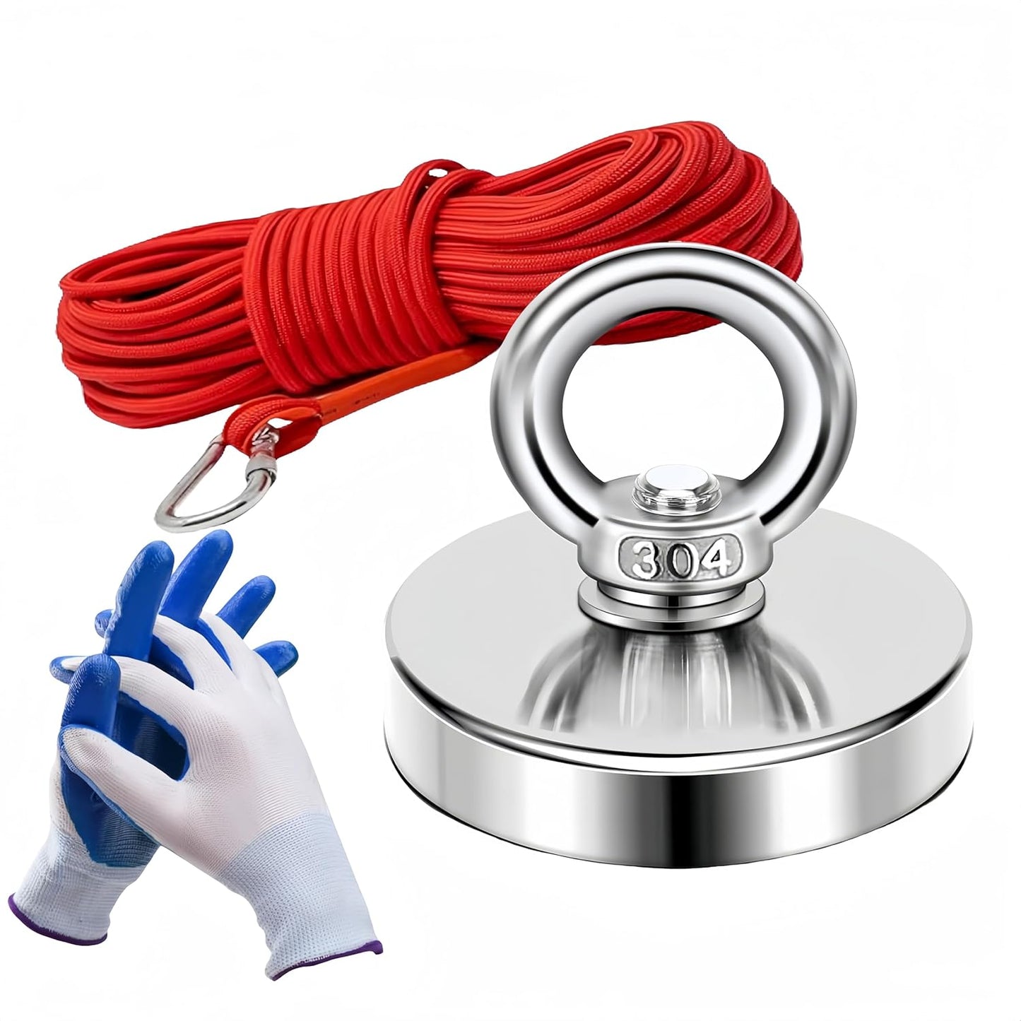 Powerful 265 lbs Fishing Magnet Kit - Lift Easily!