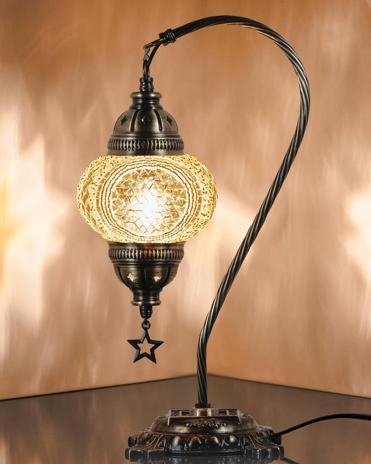 DEMMEX Turkish Moroccan Mosaic Table Lamp for Artistic Lighting