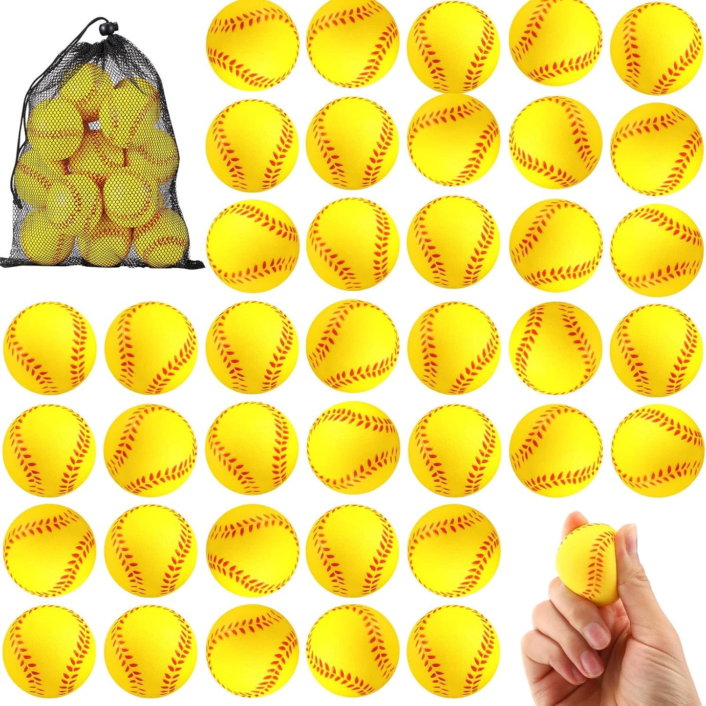 Mini Softball Stress Balls for Party Favors and Anxiety Relief