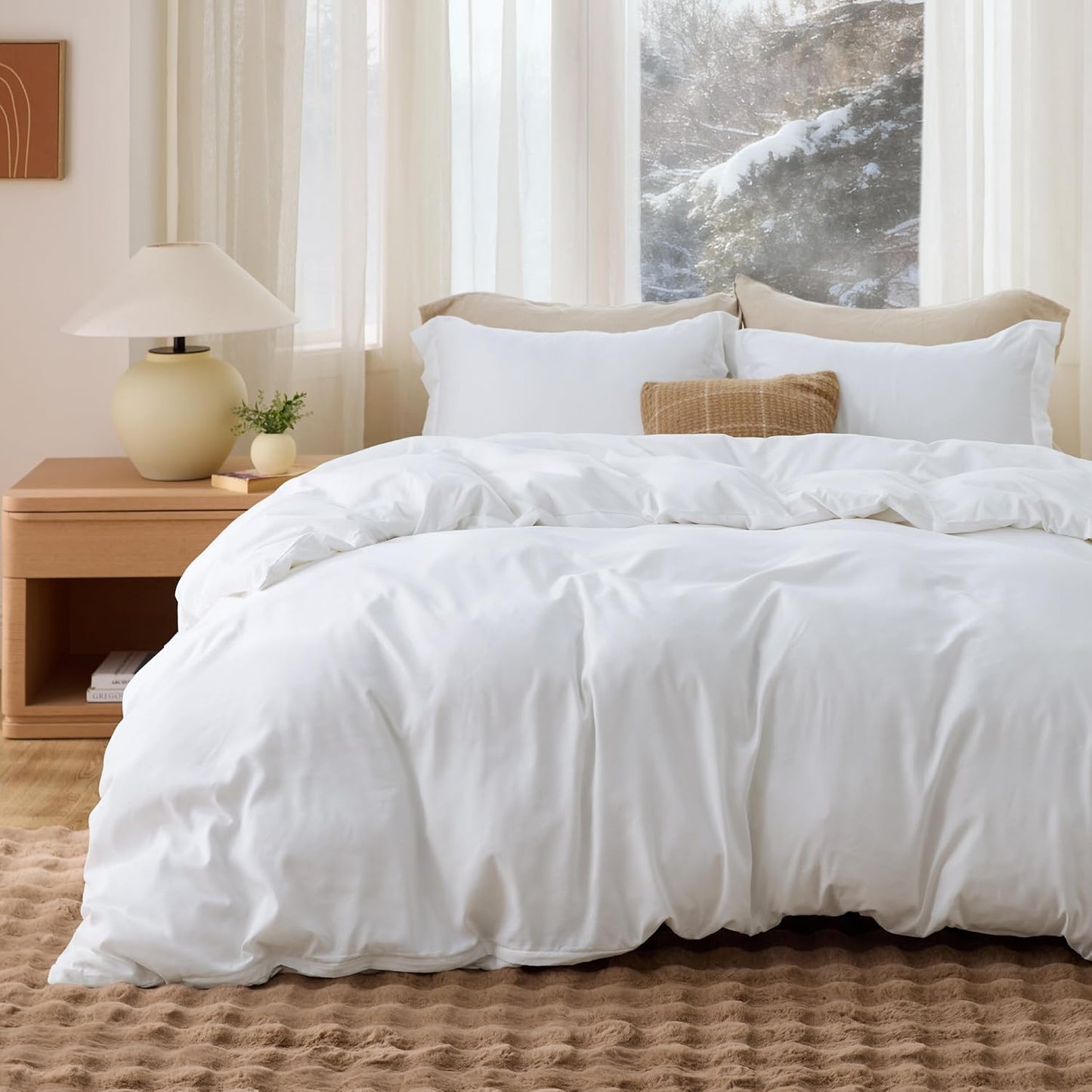 Bedsure Oversized Queen Duvet Cover Set - Soft & Stylish Bedding