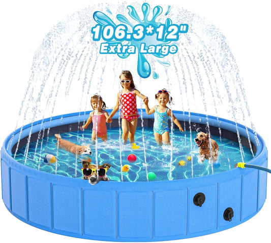 EPN Large Foldable Dog Pool for Summer Fun and Playtime