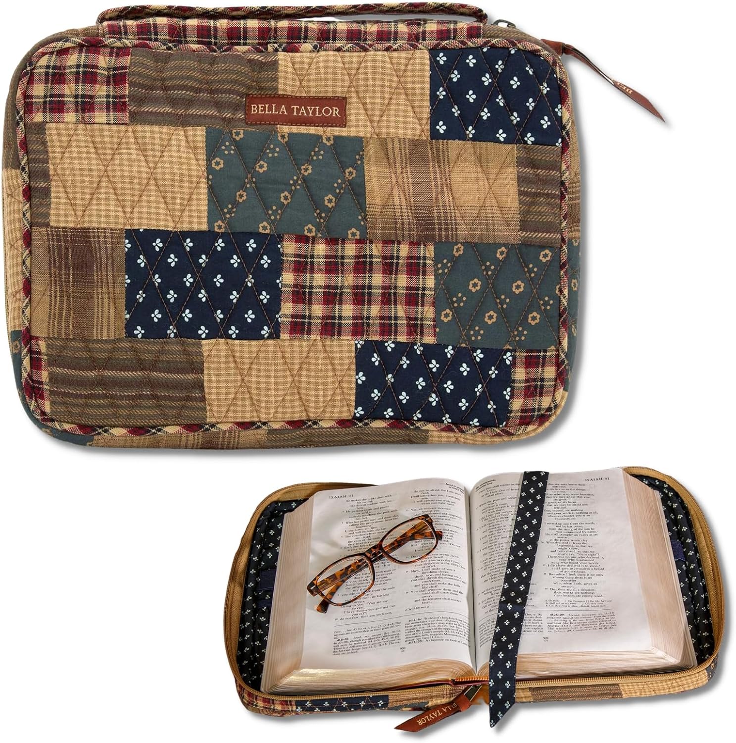 Quilted Bible Cover for Women - Large Study Bible Case