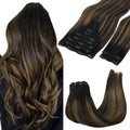 Clip in Hair Extensions for Women 18in 150g Balayage Natural Black