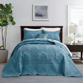 Oversized Bedspread Coverlet Set King Size - Reversible Damask Paisley