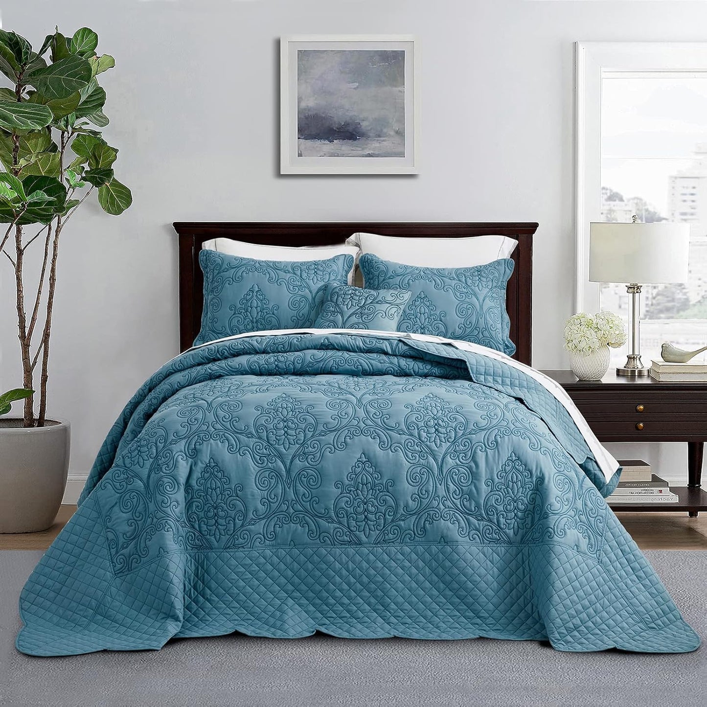 CHIXIN Oversized Bedspread Coverlet Set for King Size Beds