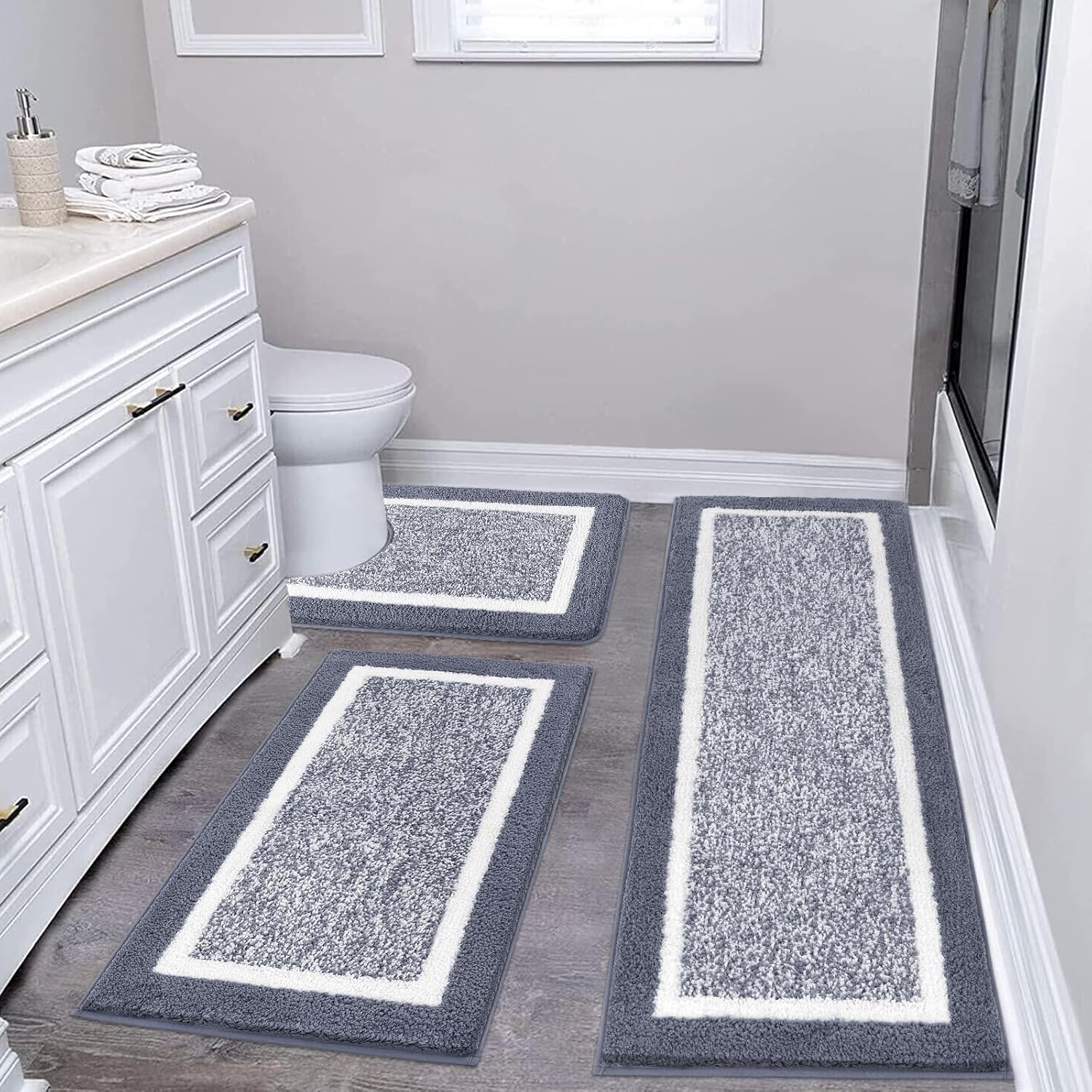 Ultra Soft Microfiber Bathroom Rug Mat Set for Comfort and Style