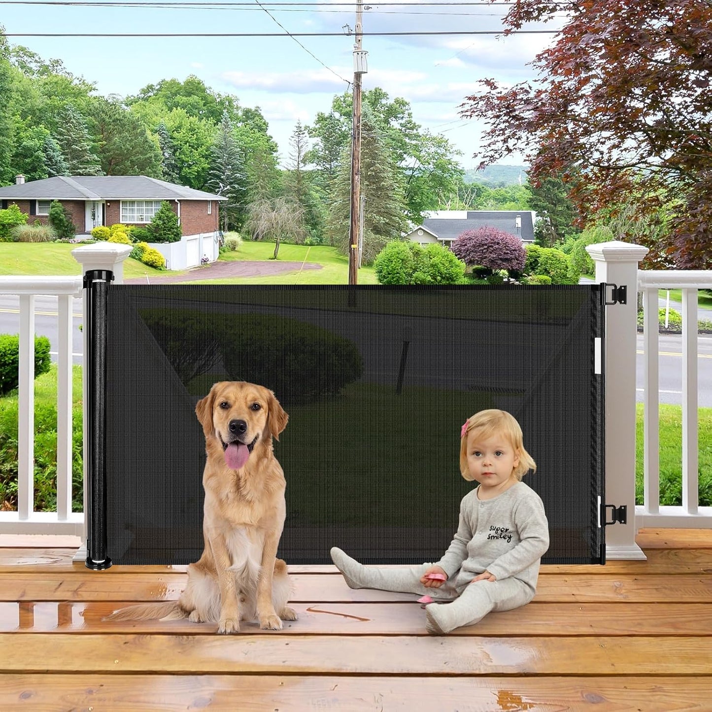 Retractable Baby Gates for Doorways - Safe Indoor Outdoor Use