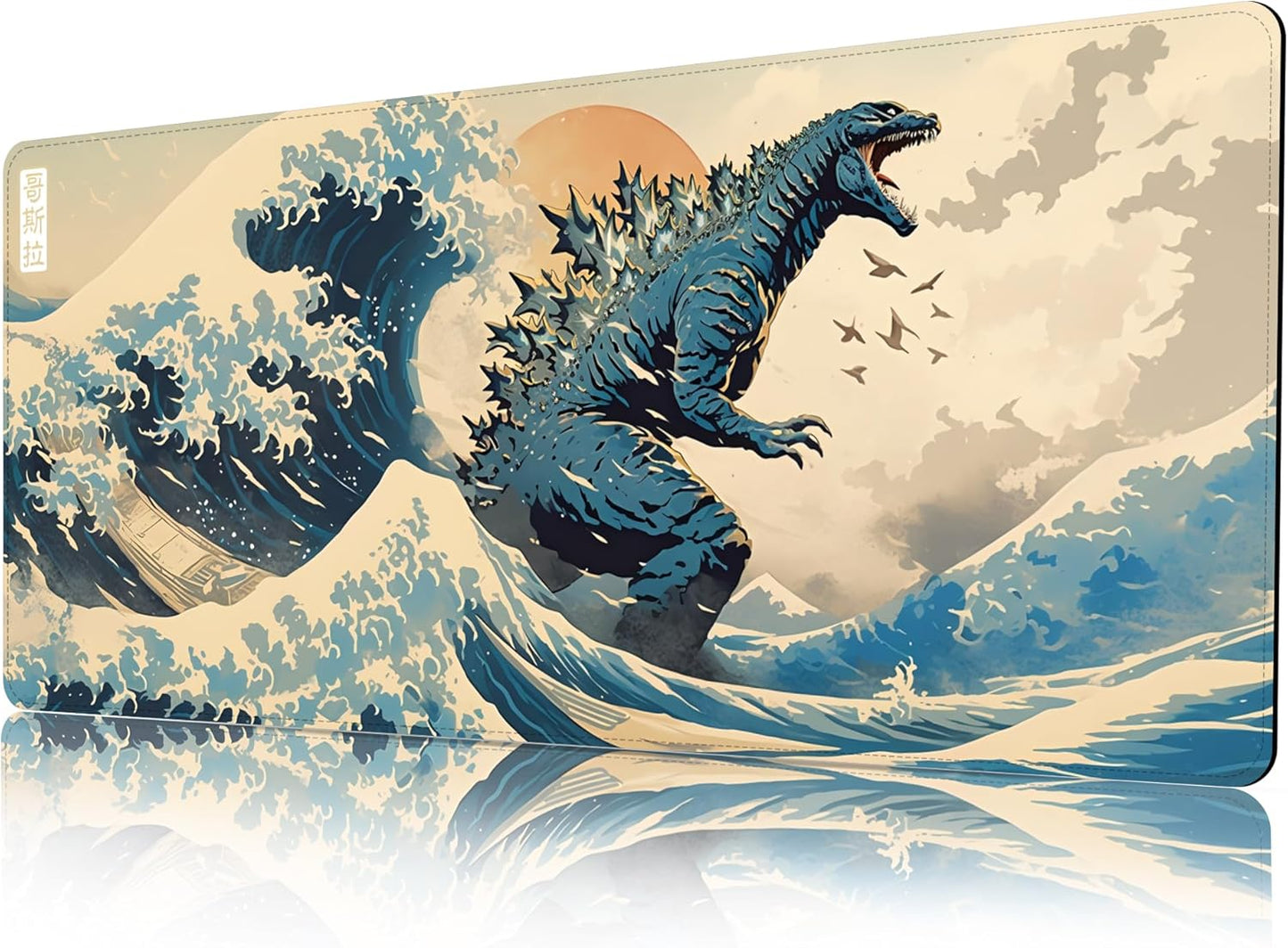 XXL Anime Gaming Mouse Pad, Sea Wave Design, Desk Protector