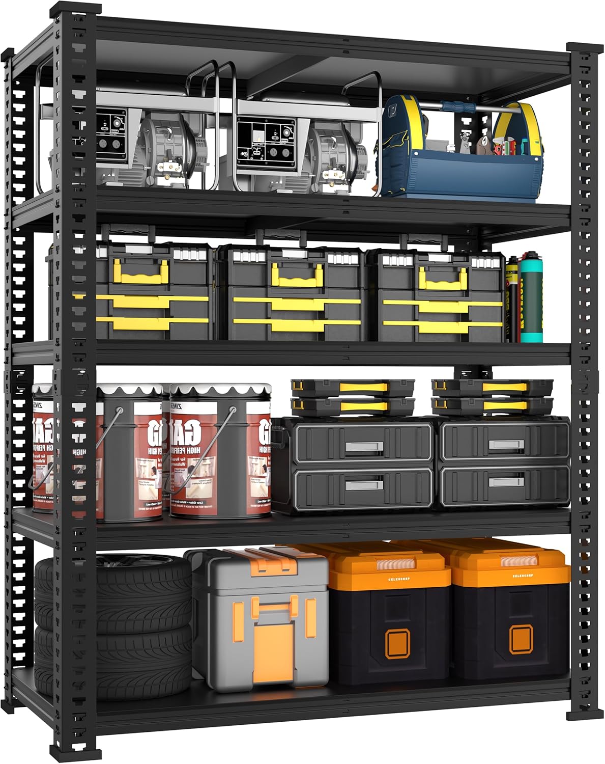 Heavy Duty Garage Storage Shelves - Adjustable Metal Shelving Unit