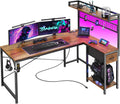 PRAISUN L Shaped Gaming Desk with Shelves - 50 in Corner Desk