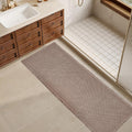 ZALL Tan Waffle Bath Mat 24x72in Runner - Super Absorbent, Non Slip