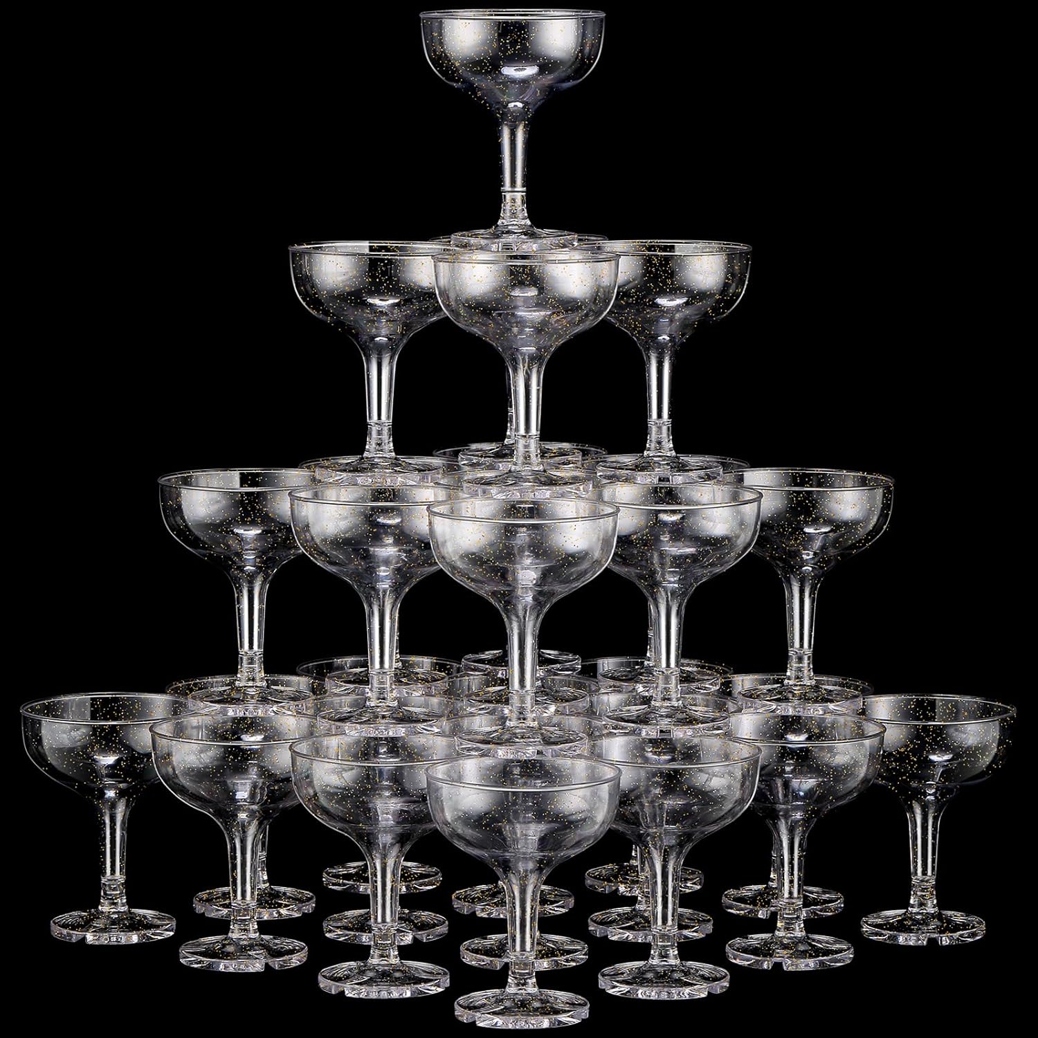 100 Pcs Clear Disposable Champagne Glasses for Parties and Events
