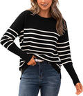 Fall Sweaters for Women 2025 Striped Oversized Pullover - Cozy Fit