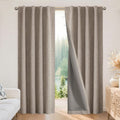 Blackout Curtains for Bedroom Natural Linen 37 x 63 in - Total
