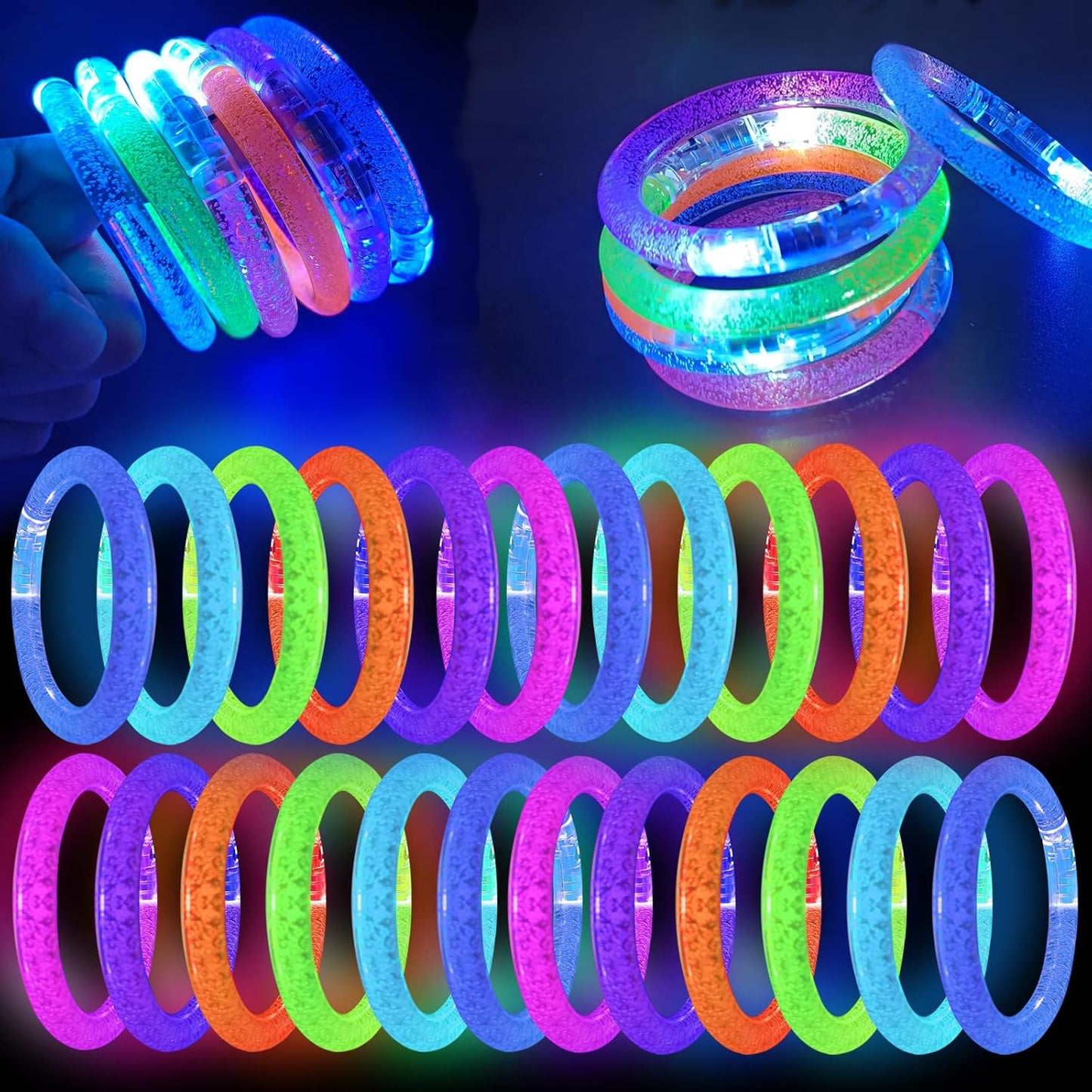 60 Pcs Glow In The Dark Bracelets for Parties and Events