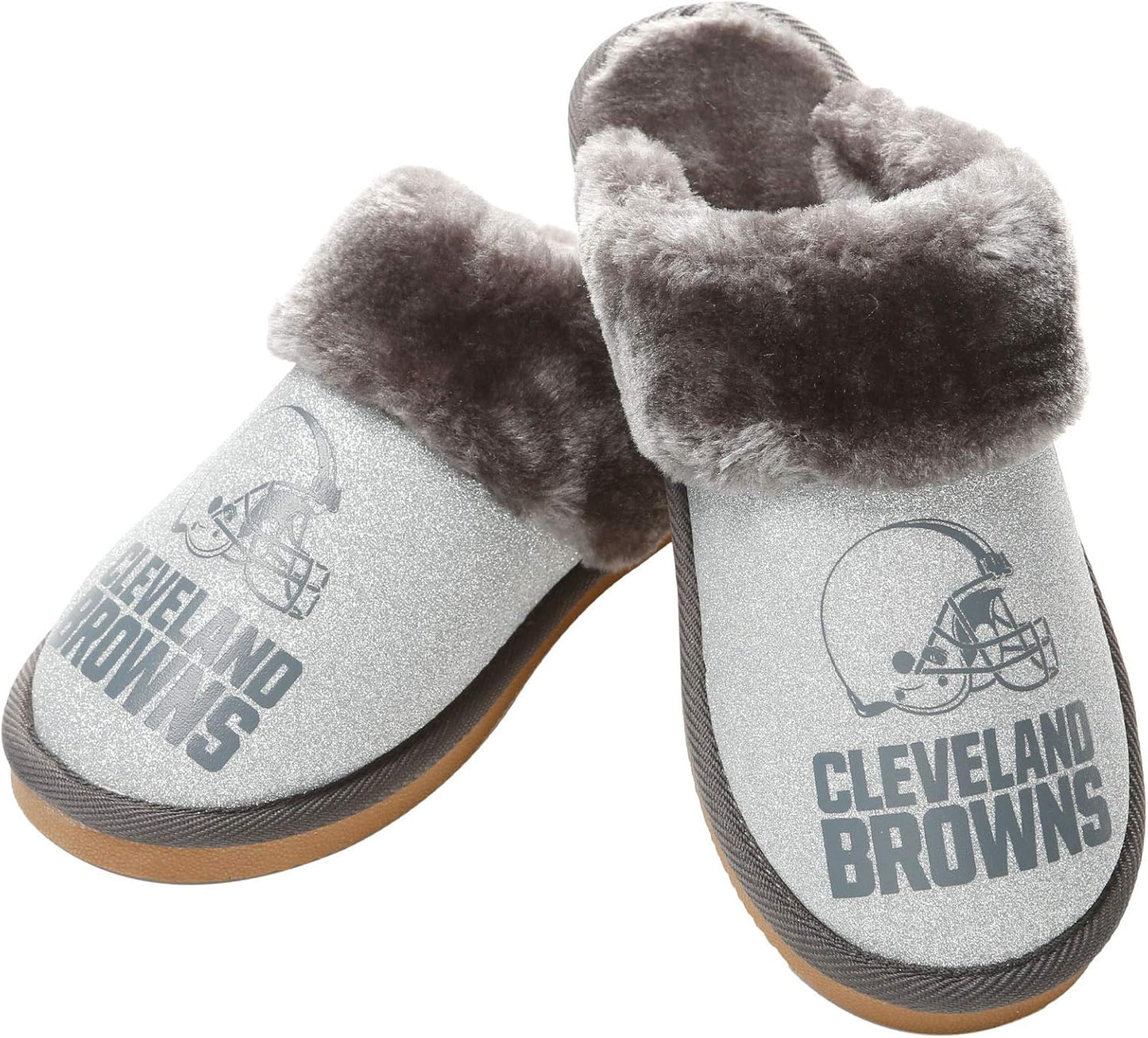 FOCO Womens NFL Team Logo Glitter Open Back Moccasin Review