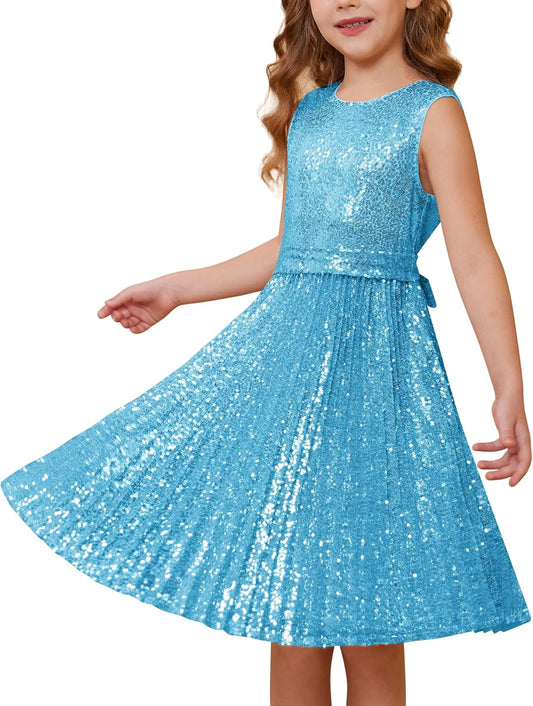 GRACE KARIN Girls Sequin Dress for Prom and Special Occasions
