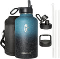 64 oz Insulated Water Bottle with 3 Lids - Keeps Cold 48H