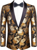 Men's Floral Shawl Lapel Tuxedo Blazer - Slim Fit Jacket
