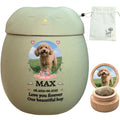 Custom Dog Urn Ceramic Personalized Pet Urn - Small Cyan