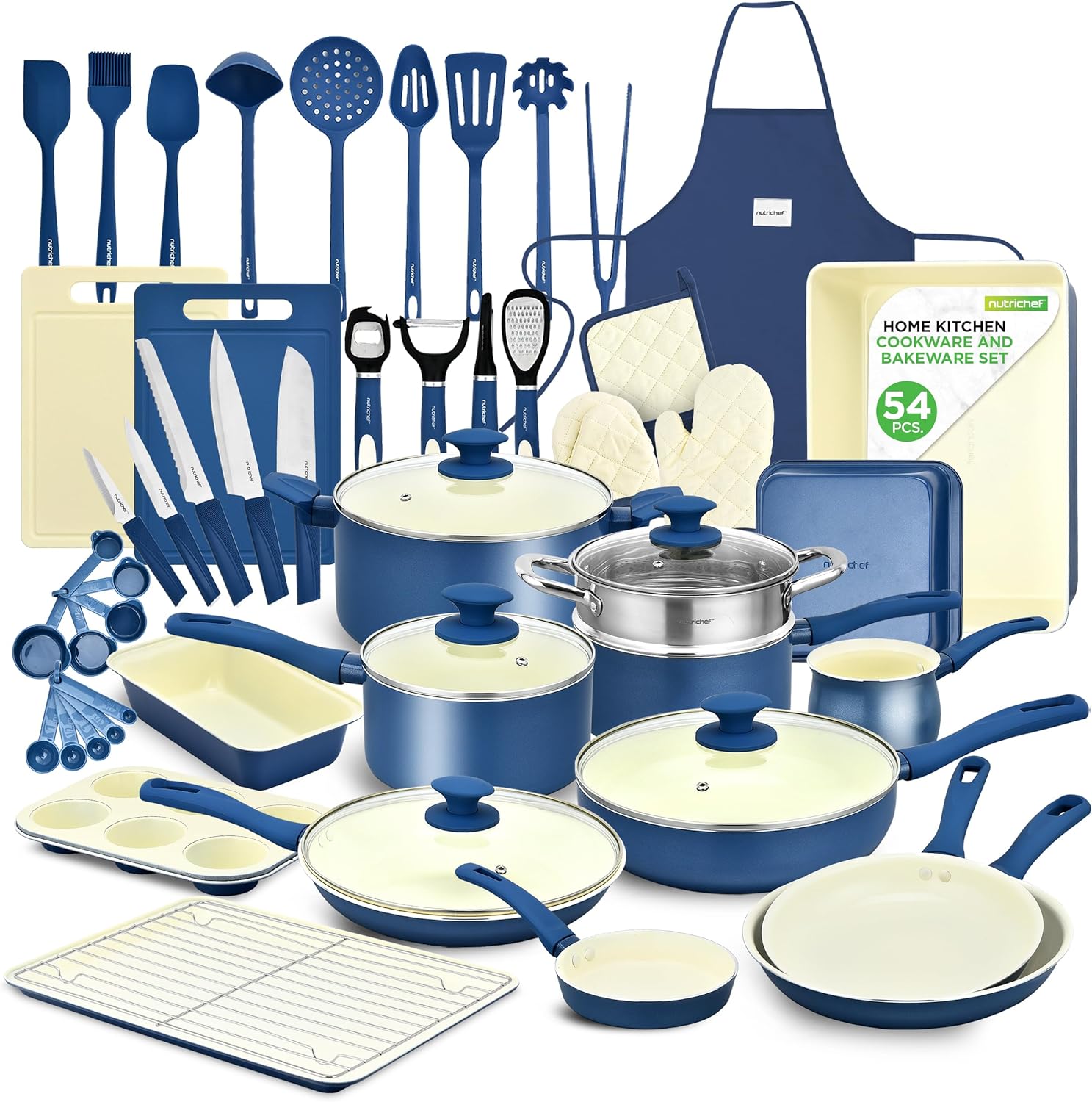 Nutrichef 54 Piece Complete Kitchen Cookware Set for All Needs