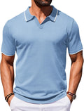 Mens Contrast Collar Polo Shirt for Men - Vintage Golf Style