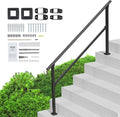 Handrails for Outdoor Steps 5 Step Stair Hand Rail Kit - Sturdy Safety