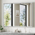 48 x 36 Silver Bathroom Mirror - Large Beveled Vanity Mirror