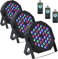 3 Pack LED Par Lights DJ Stage Light 7 Channel Par Lighting - Remote