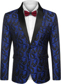Mens Floral Tuxedo Jacket Paisley Shawl Lapel Suit Blazer - Statement
