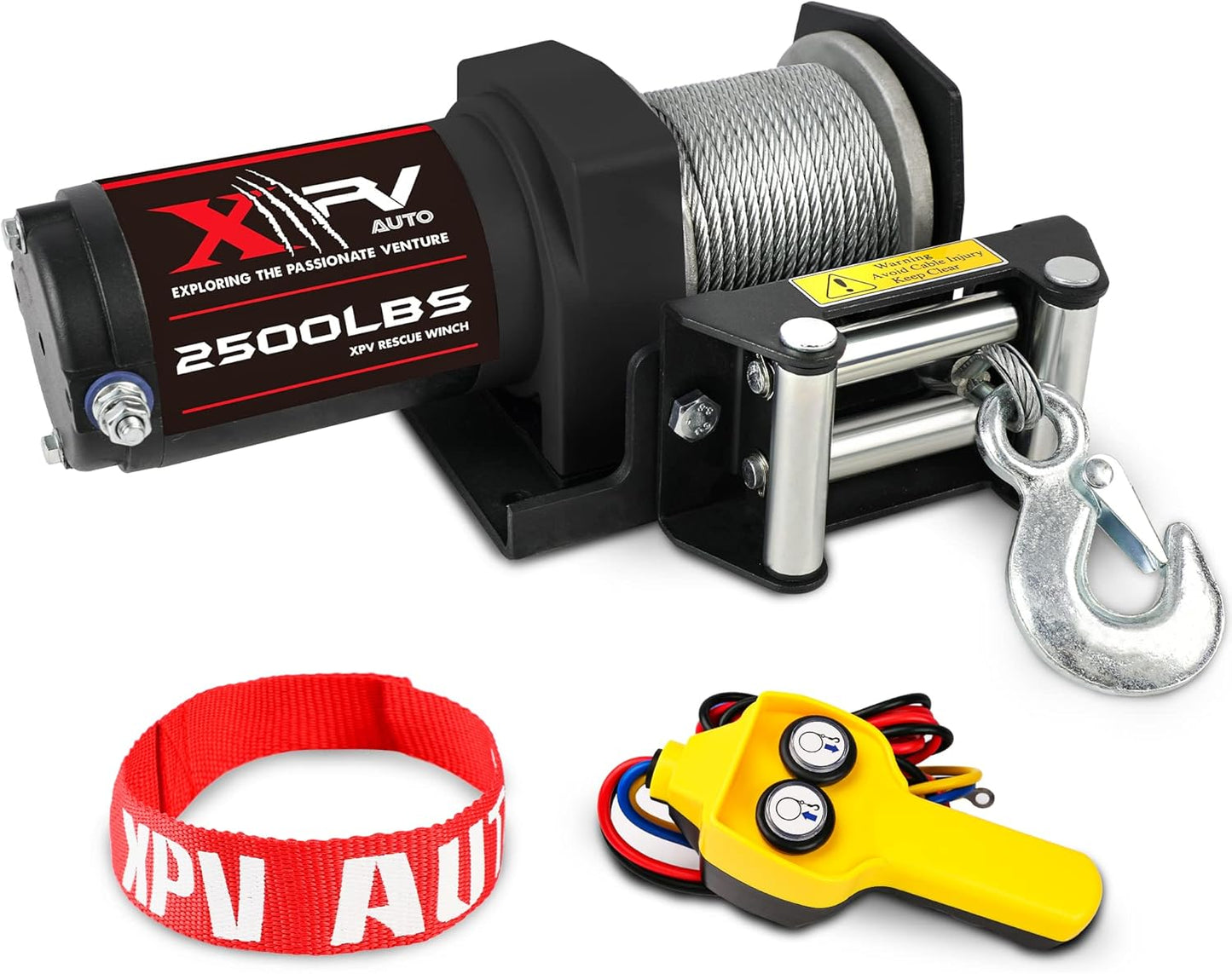 2500lbs Electric Winch with Wired Remote Control for Off-Road Use