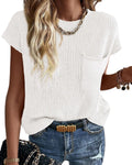 KIRUNDO Short Sleeve Cotton Sweater Vest - Casual Everyday Knit