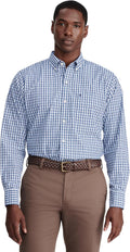 IZOD Men's Performance Comfort Long Sleeve Plaid Button (Style D1ZX)