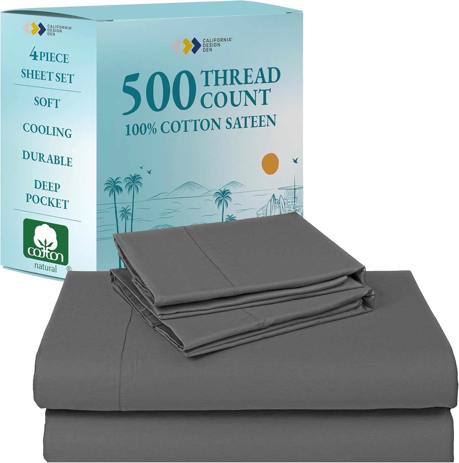 California Design Den Cotton King Sheets Set for Luxurious Comfort