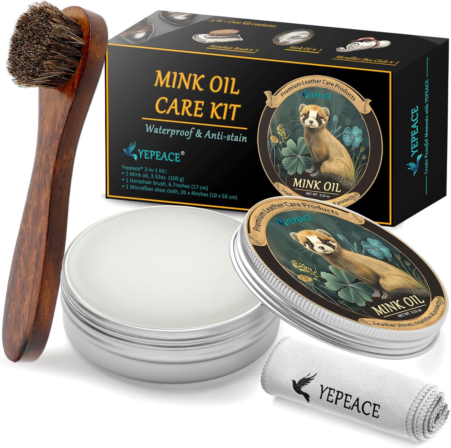 Premium Mink Leather Care Kit - Clean, Condition, Protect