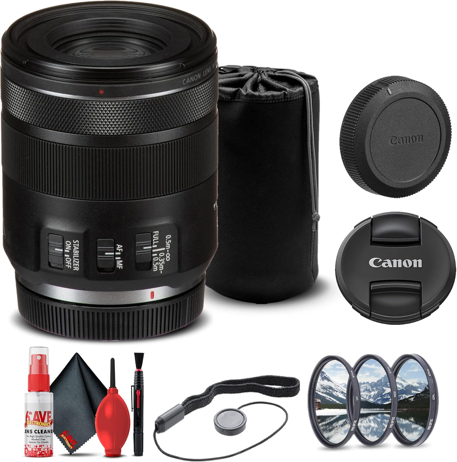 Canon RF 85mm f/2 Macro IS STM Lens Bundle with Accessories