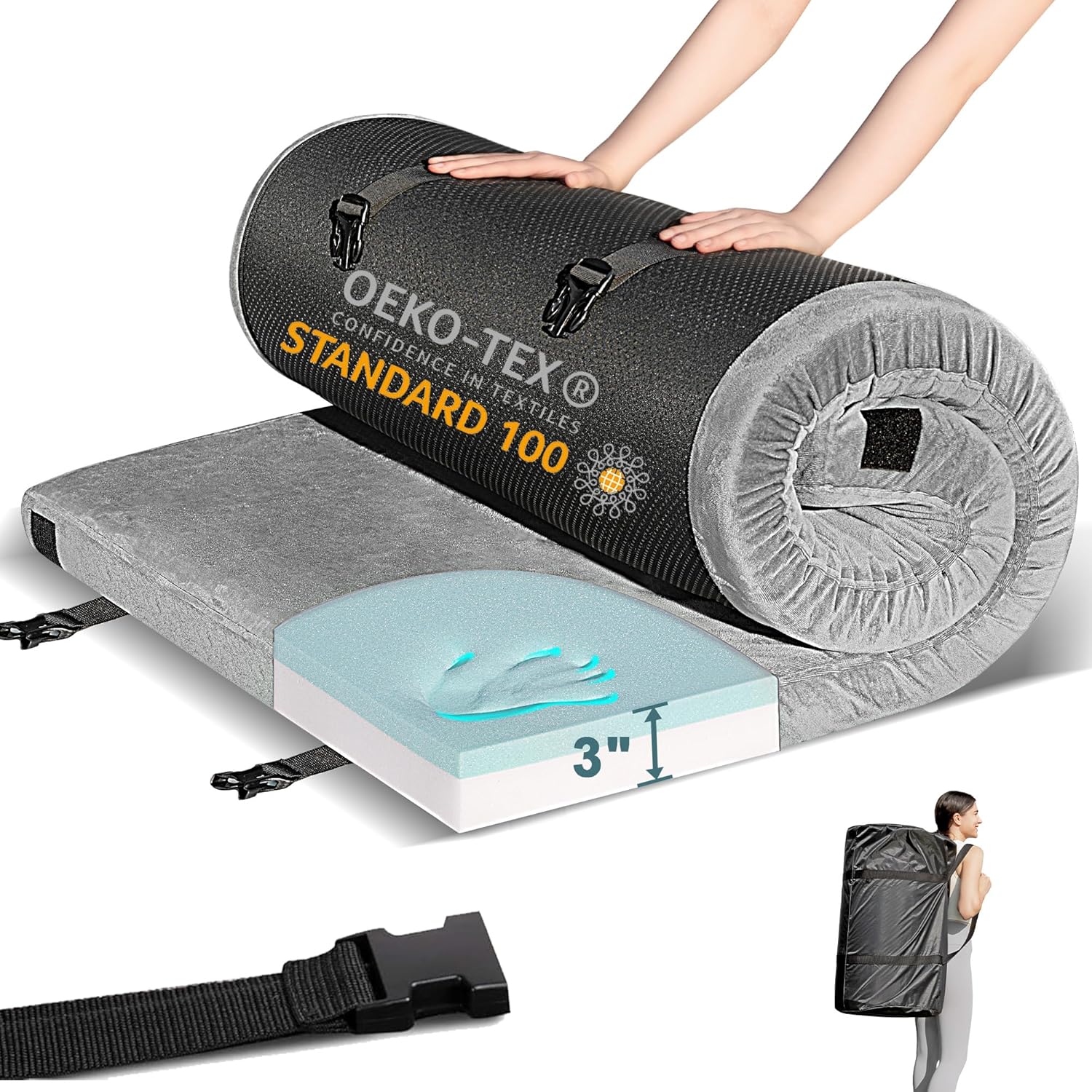 Memory Foam Camping Mattress Pad for Ultimate Comfort Outdoors