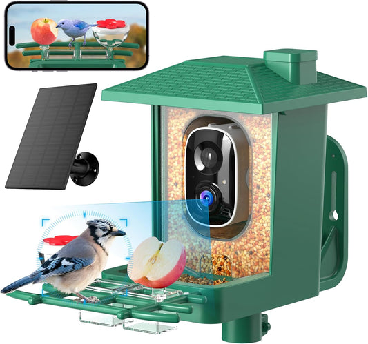 Smart Bird Feeder with Camera: 2K HD Live Stream for Garden