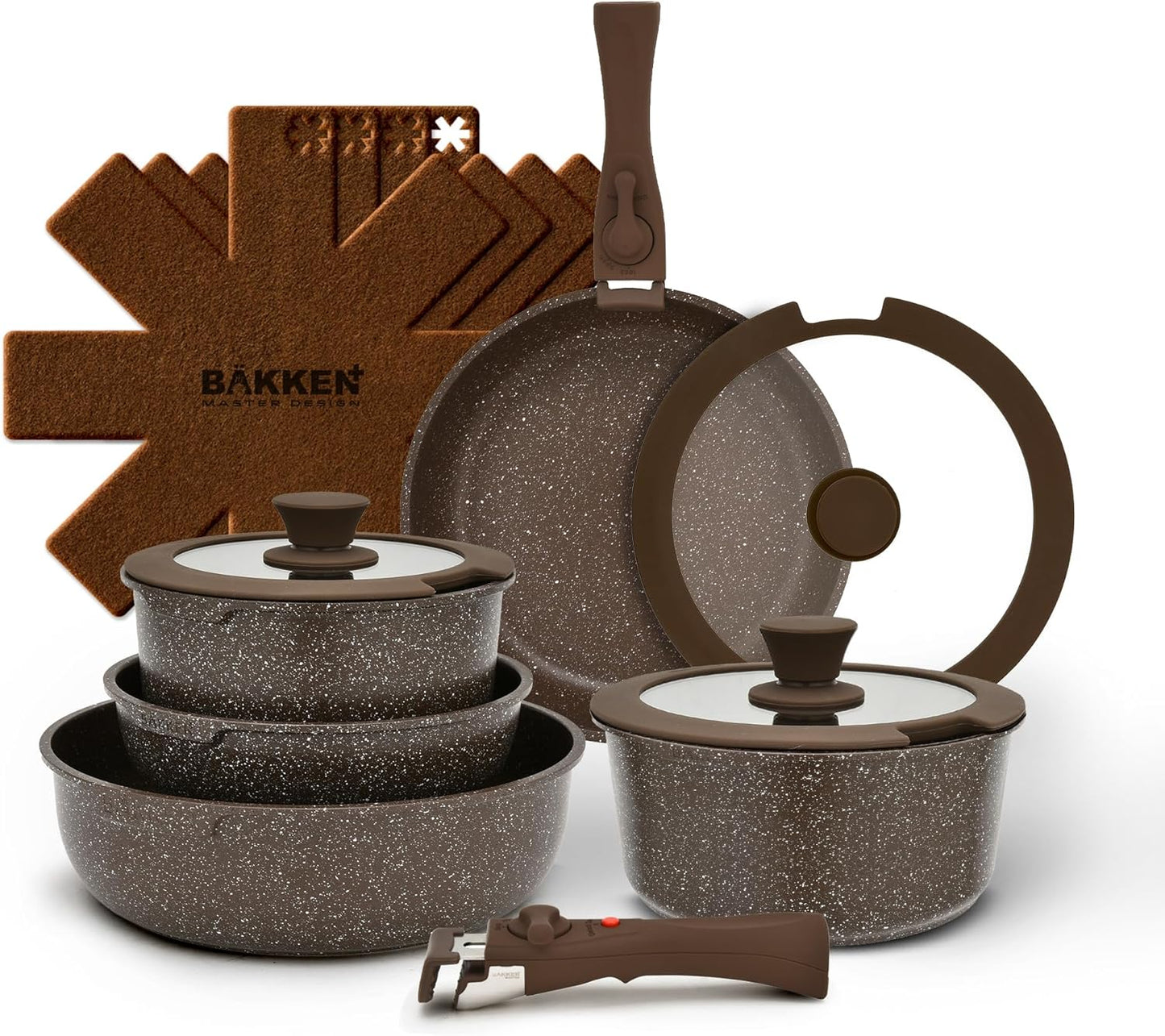 Nonstick Granite Cookware Set - 15 Piece Kitchen Essential