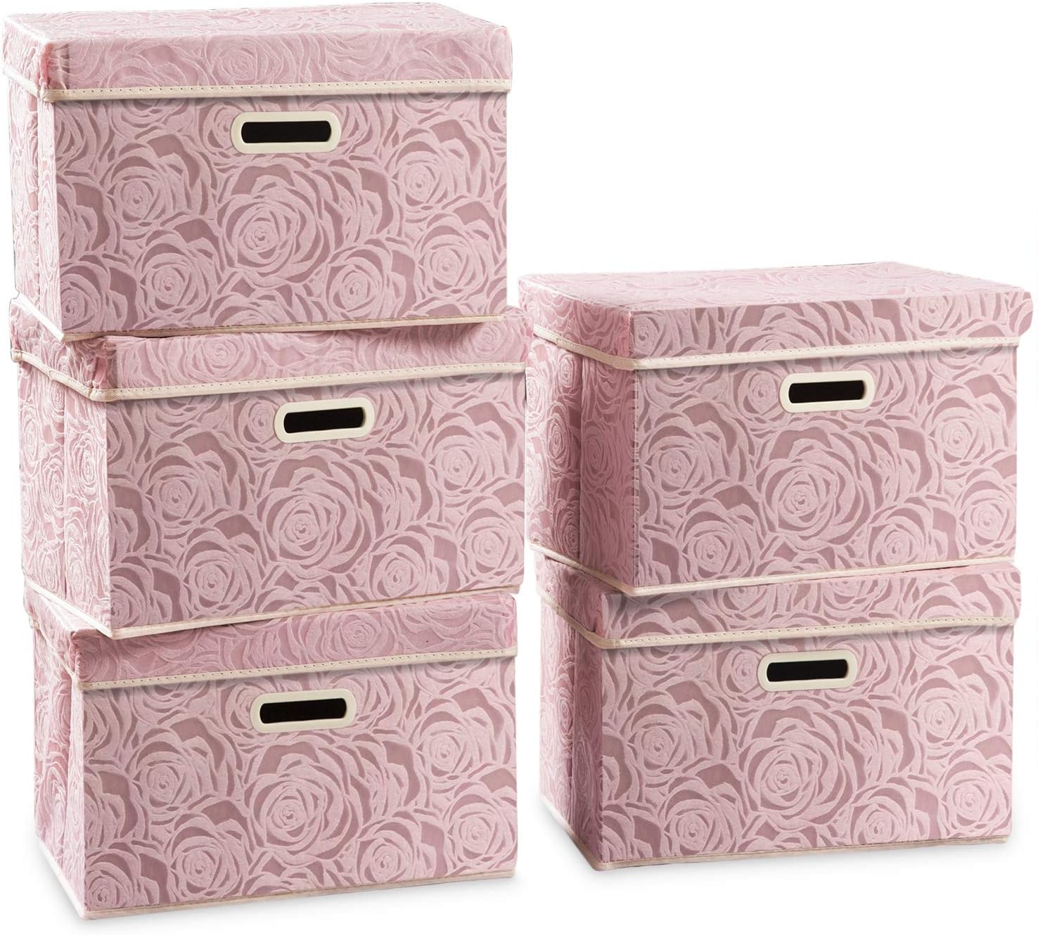 PRANDOM Collapsible Storage Boxes with Lids for Organizing