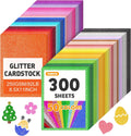 300 Sheets 8.5 in x 11 in Glitter Cardstock - 50 Assorted Colors