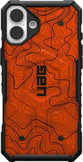 Blaze Orange Topography iPhone 16 Plus MagSafe Case - Rugged Print