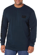 Long Sleeve CAT Workwear Tee for Men - Wire Loop Neck