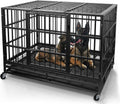 Oranland Heavy Duty Dog Crate Cage with Wheels for XL Dogs