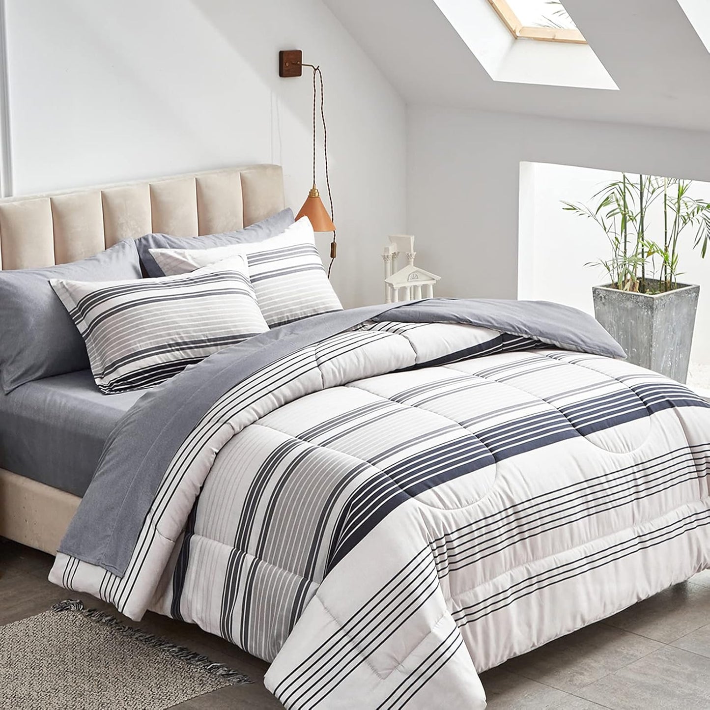 Flysheep Ombre Boho Striped Bed in a Bag 7 Piece Set