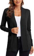 Women's Lightweight Open Front Knit Cardigan Sweater - With Pockets