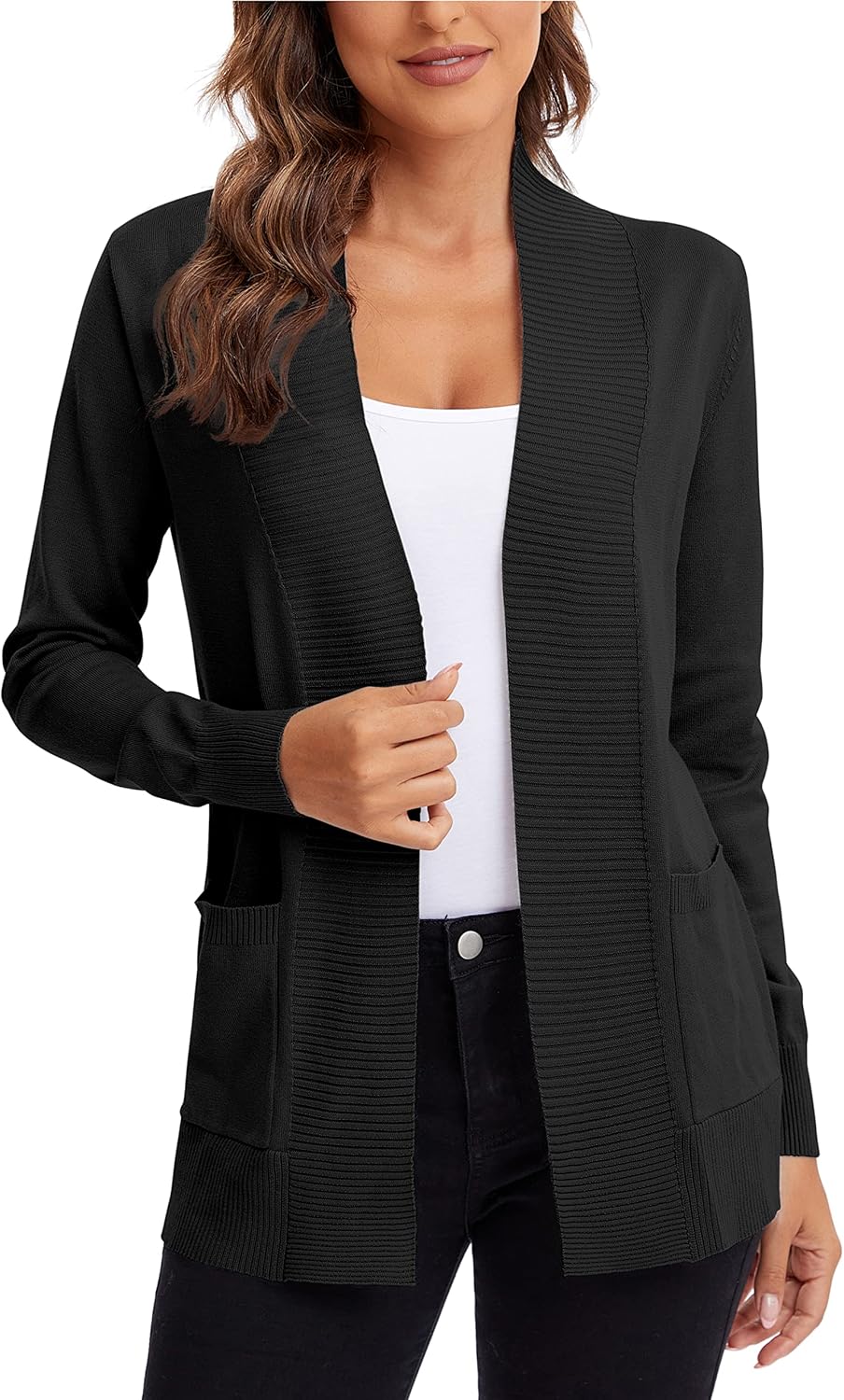Urban CoCo Women's Lightweight Open Front Cardigan Sweater