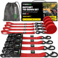 Rhino USA Ratchet Straps Heavy Duty Kit 1.6 in x 15 ft - Secure Cargo