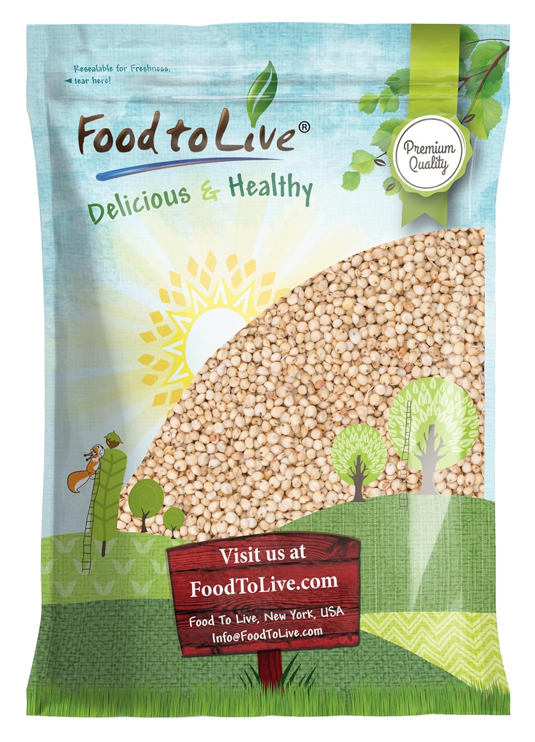 Organic Great Plains White Sorghum Grain for Healthy Meals